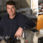 Phillip Messersmith stands in a lab on the UC Berkeley campus