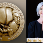 A side-by-side of Jennifer Doudna and the National Medal of Technology and Innovation.